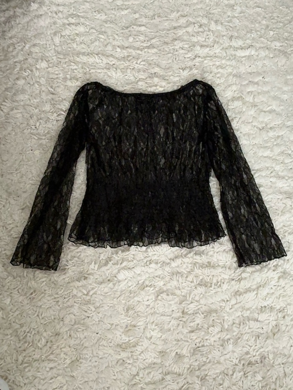 Black Lace Long Sleeve Top